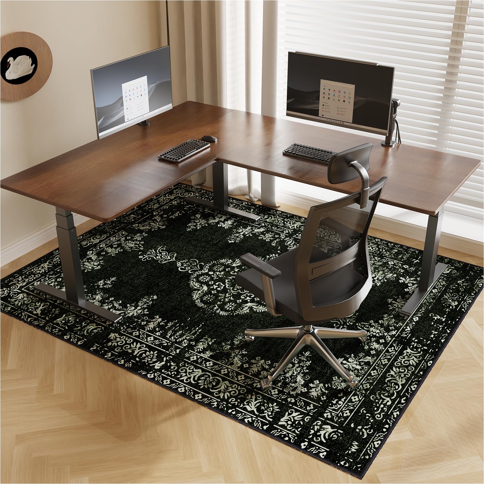 Office Chair Mat for Hardwood Tile Floor 48 60 Desk Chair Mat for Rolling Chairs Anti-Slip Under Desk