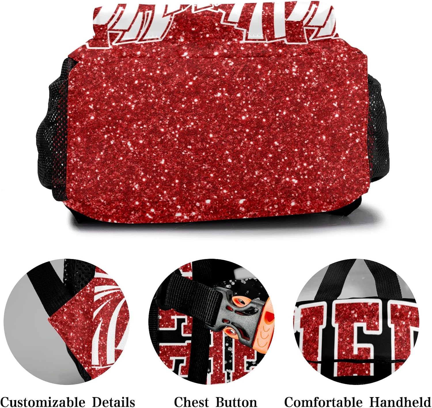 Red Cheer Custom Cheer Bag Backpack for Cheerleader Personalized Cheerleading Backpack Bag, Cheer Coach Casual Travel Daypack