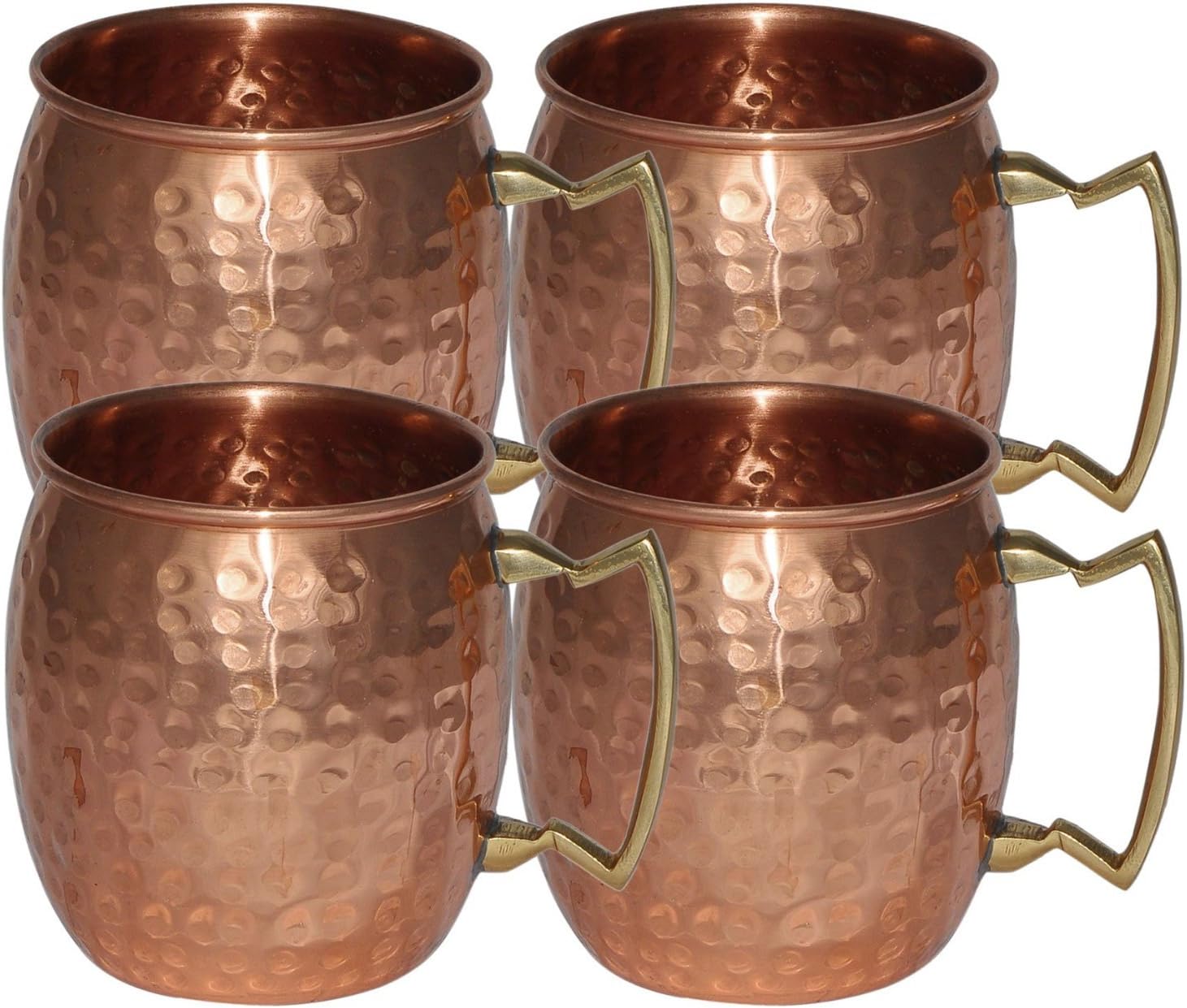 Handmade Pure Copper Hammered Moscow Mule Mug,set of 4 Mugs