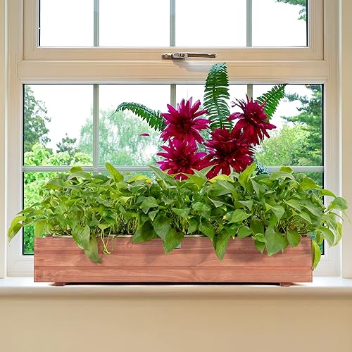 Miniatura 3 de Giantex Cama elevada de jardín para plantas de flores o verduras, caja de plantas para jardín, caja de madera para plantar (36 pulgadas LX7 pulgadas