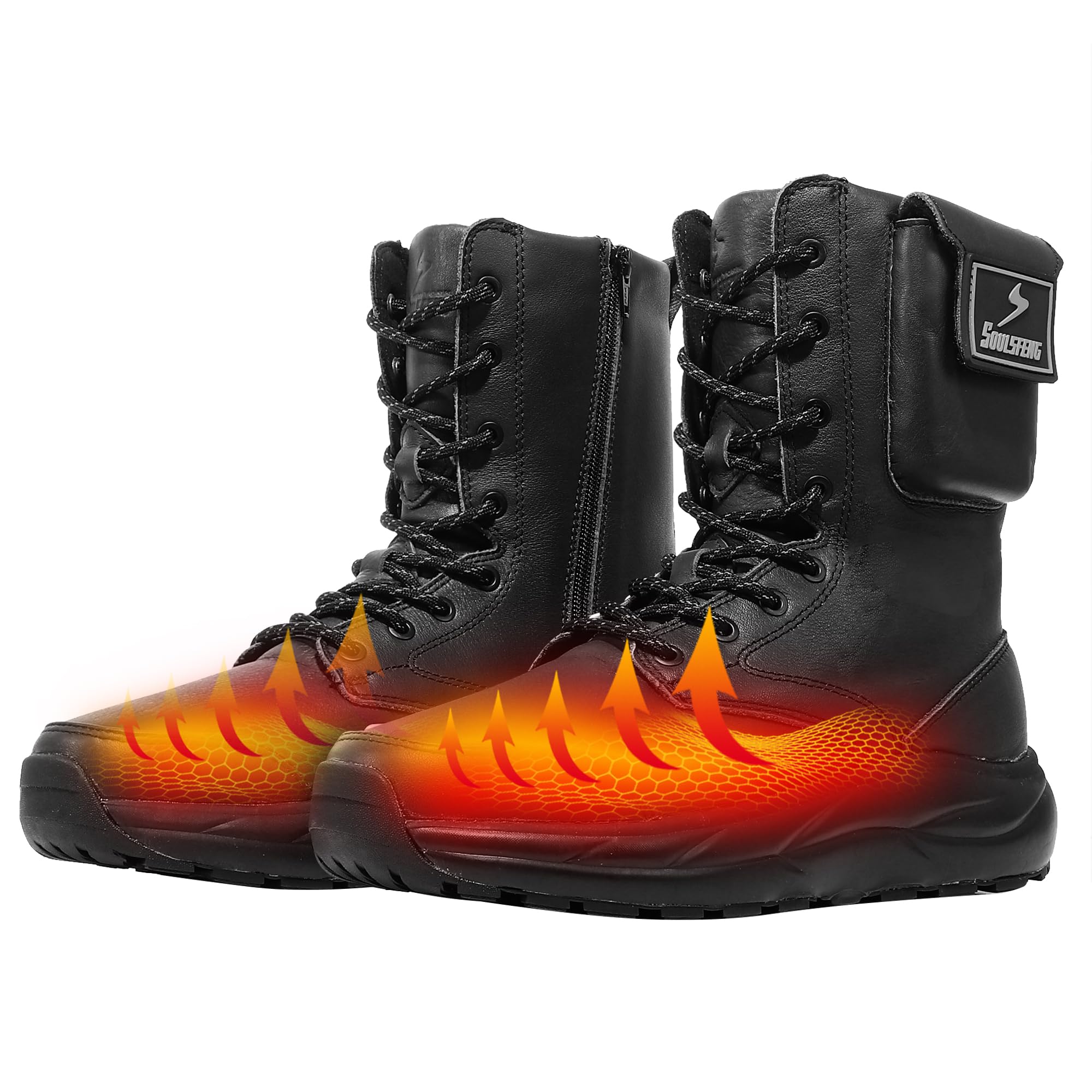 Soulsfeng Men's Women's Heated Boots Rechargeable Winter Warm Snow Boots Electric Heating Shoes Foot Warmers