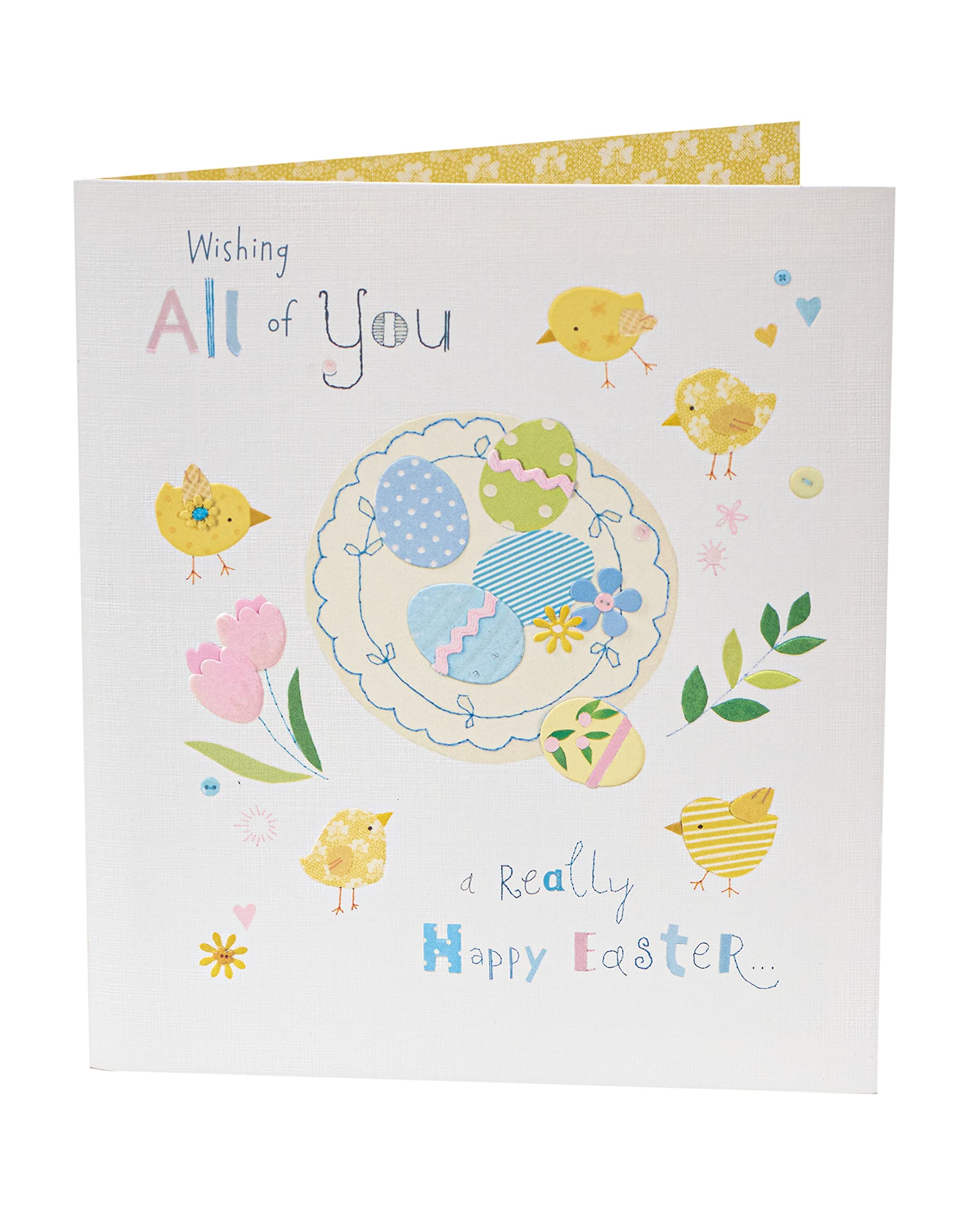 Süße Osterkarte Mit Küken – „To All Of You“ Frühlingsgruß In Bunt, 15,9 X 18,4 Cm Inkl. Umschlag