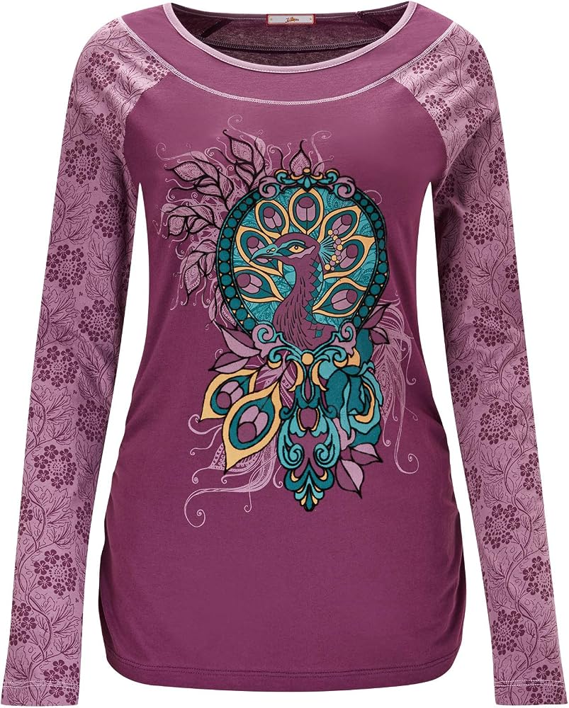 Joe Browns Women's Regal Peacock Top Long Sleeve, Purple (Purple A), 18 :  Amazon.co.uk: Fashion