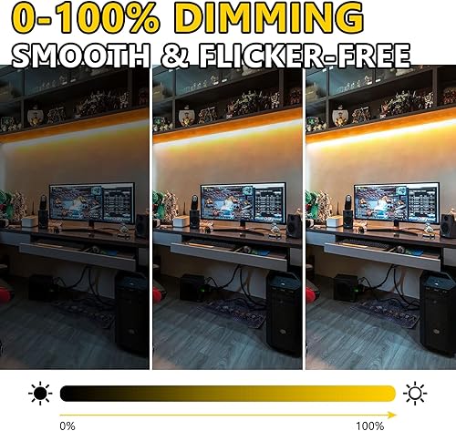 Miniatura 6 de EMITEVER COB - Tira de luces LED de color blanco cálido, 2700 K de alta densidad, CC 24 V, 400 lúmenes/pie, 156 LEDs/ft, Ra 90+, IP30, 16.4 pies, 4