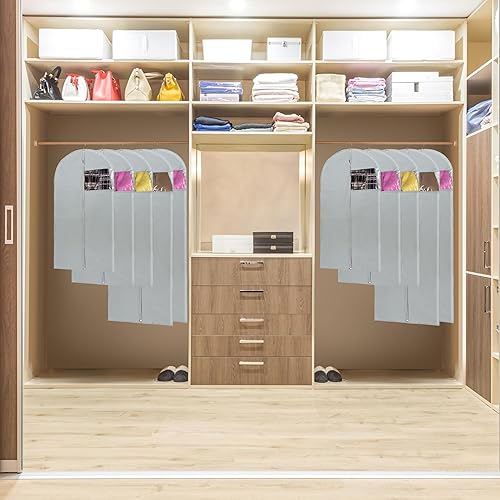 Vista 44 de Bolsa de ropa transparente para almacenamiento en el armario, bolsas de vinilo para colgar ropa, bolsas cortas para colgar ropa, fundas de abrigo