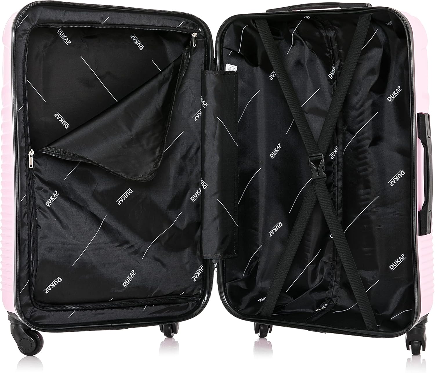 review DUKAP INCEPTION Luggage with Spinner Wheels | Durable Lightweight Hardside Suitcase, Travel Bag with Handle and Trolley, 28-Inch Large Checked Luggage | Pink