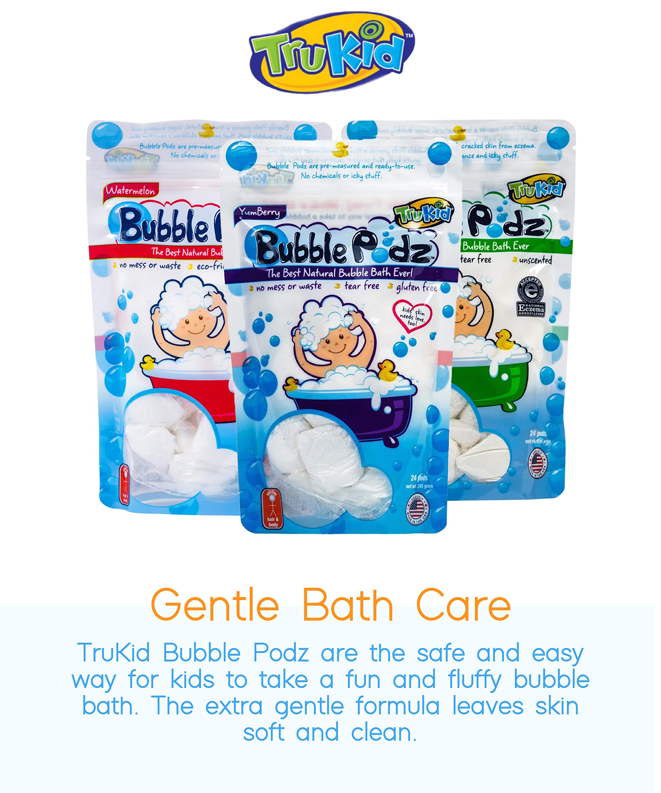 TruKid Bubble Podz for Baby, Refreshing Bubble Bath for Sensitive
