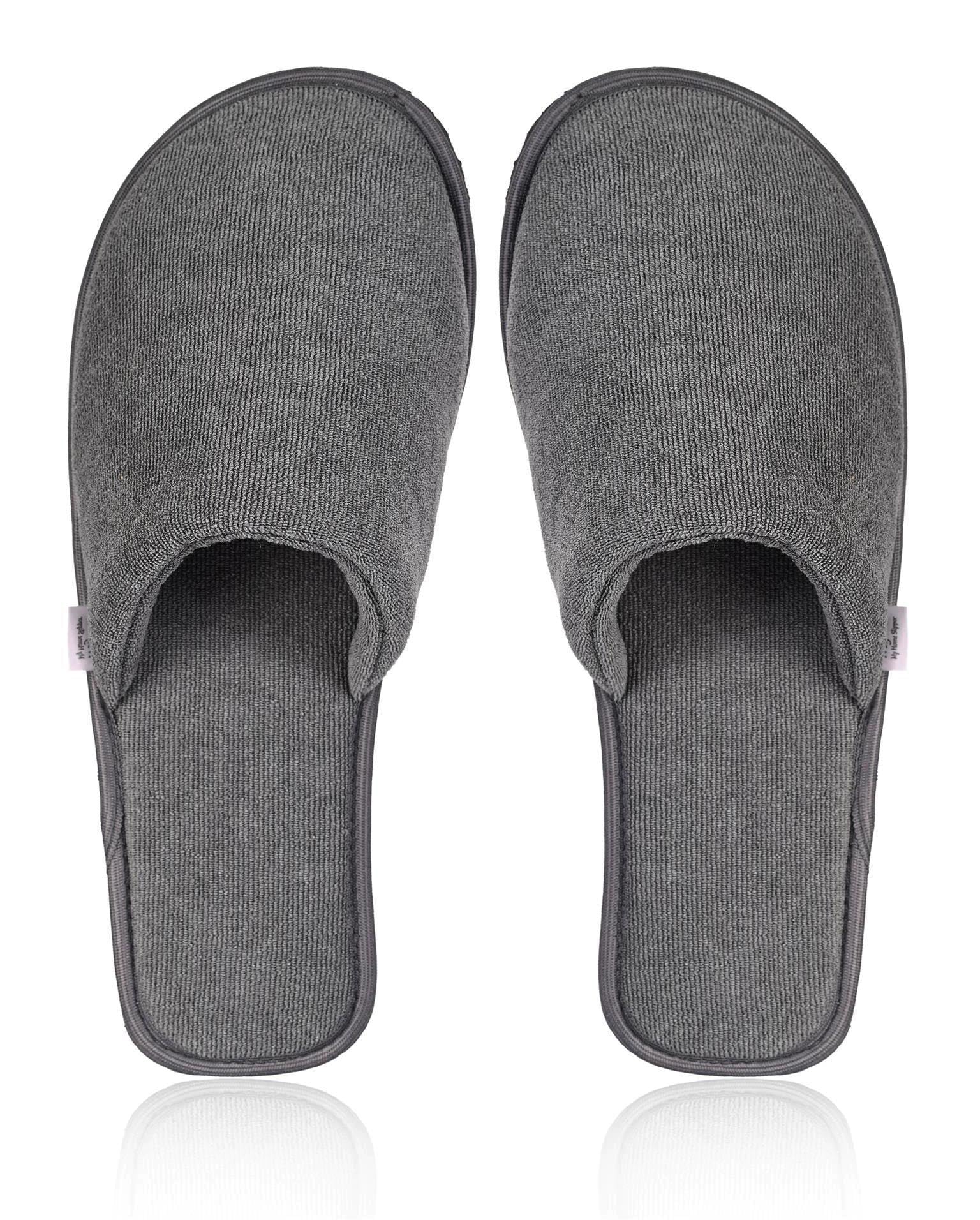 MIFUZI Men's Home Slippers Winter House Indoor Bedroom Room Soft Warm Woolen Cloth Slippers Comfortable Lightweight Anti Skid