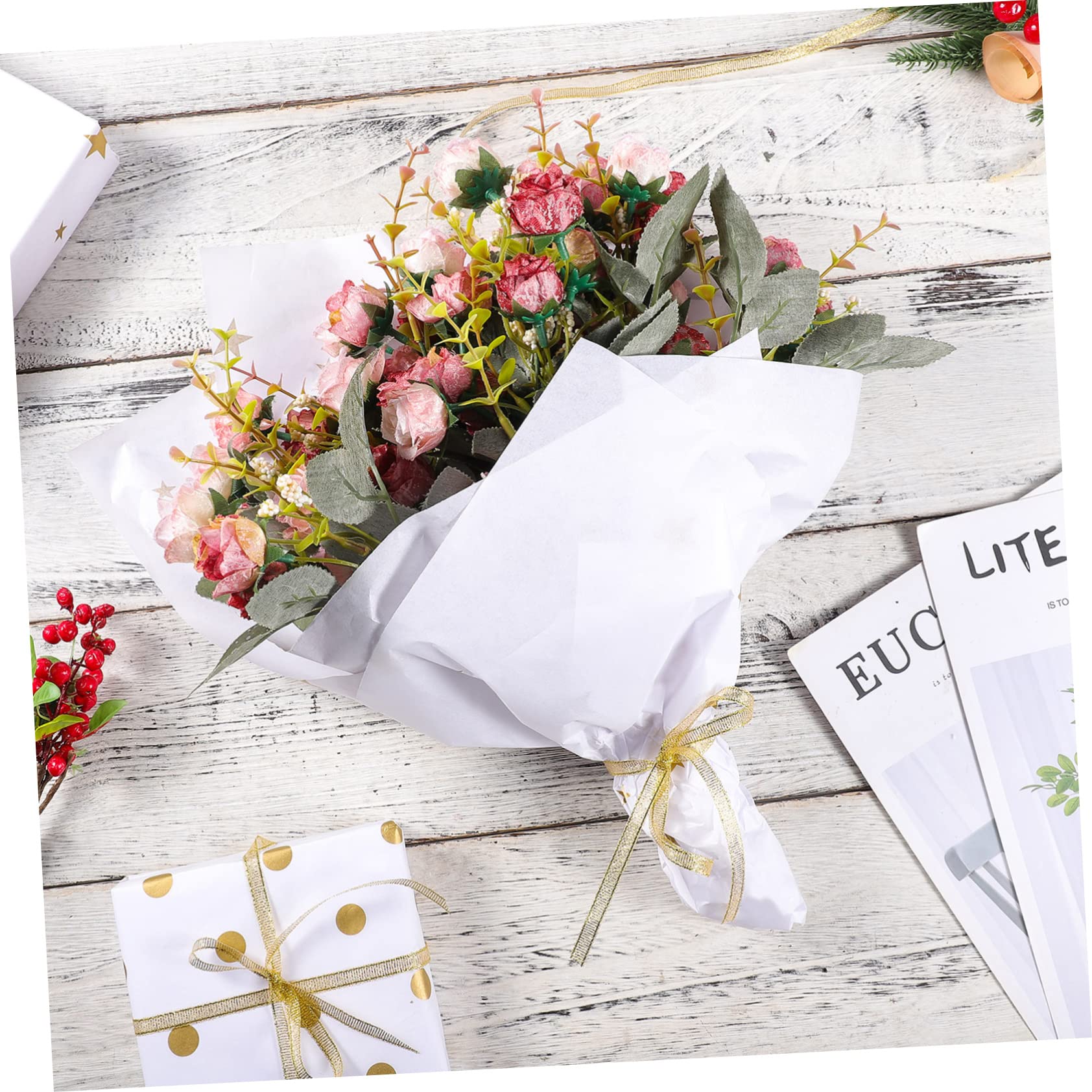 NUOBESTY 500 pièces Papier Emballage Tissue Ultra-fin Blanc Papier Emballage Transparent Résistant et Facile à Manipuler pour Cadeaux et Colis