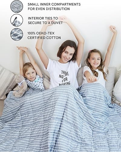 Vista 212 de YnM - Manta con peso para adultos, algodón pesado, perlas de vidrio refrescantes para usar todo el año, ideal para una persona de 240 libras