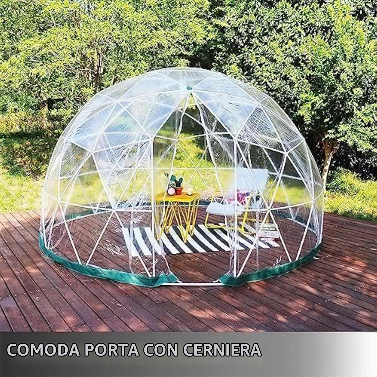 Igloo Dome da esterno per l'inverno copertura trasparente 3,5 m (senza telaio tenda), tenda a igloo da giardino, serra, cupola trasparente, copertura trasparente