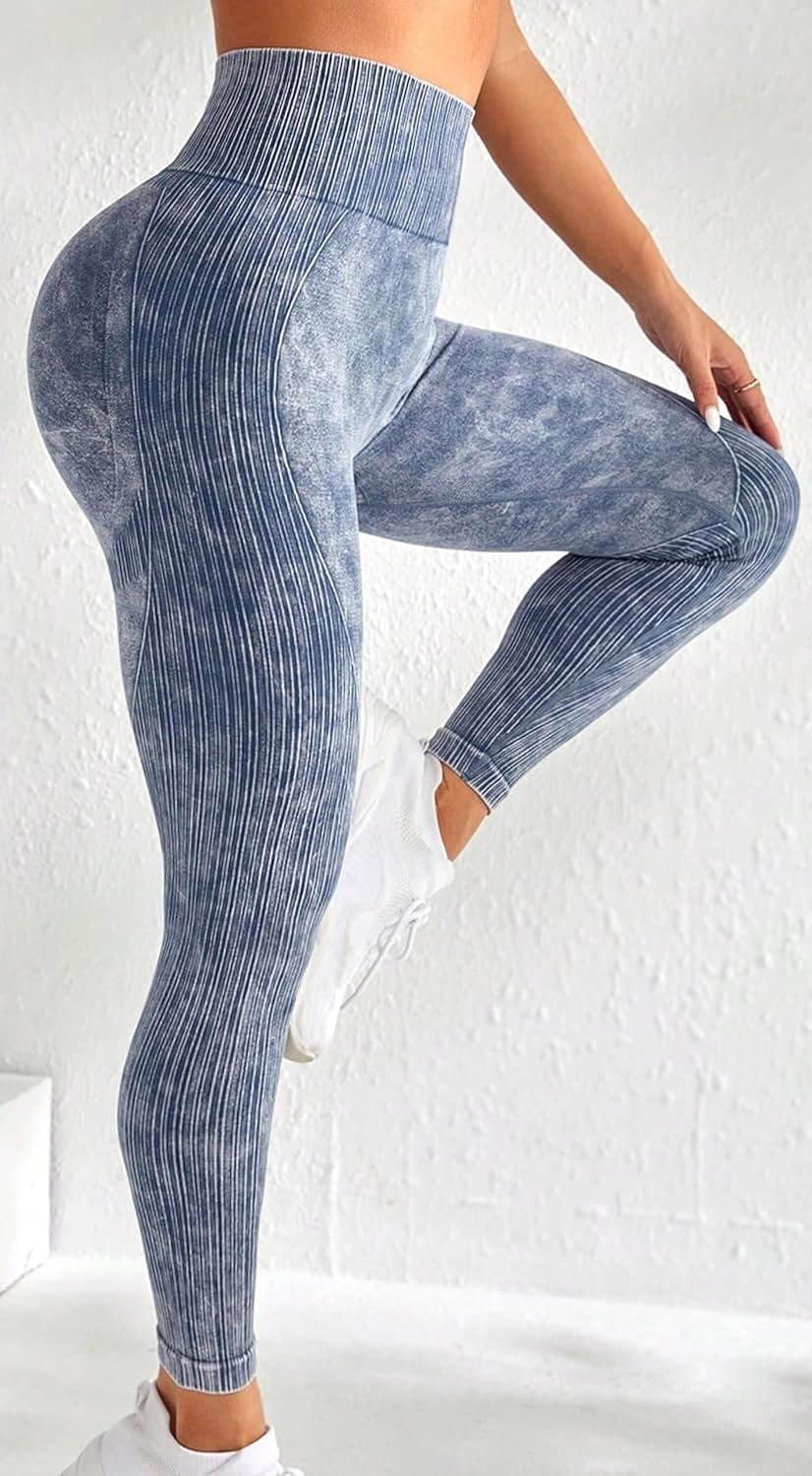 Women's High Waisted Tummy Control Workout Running Yoga Leggings - Image 5