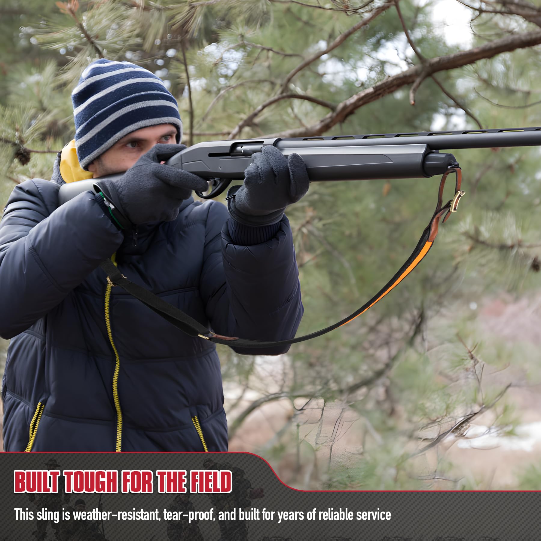 VicBre Tracolla per Fucile Regolabili Fucile a canna liscia con cinghie regolabili in lunghezza e spallacci imbottiti in neoprene antiscivolo per la caccia