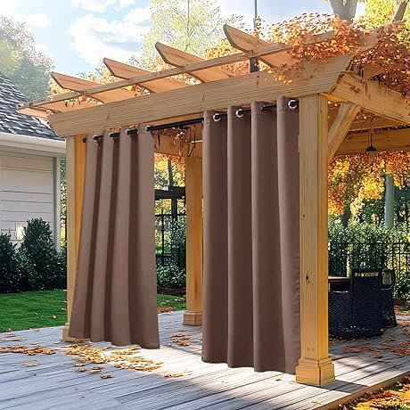 NICETOWN Outdoor Blackout Curtains, Long Length 108" Curtains for Patio, Gazebo or...