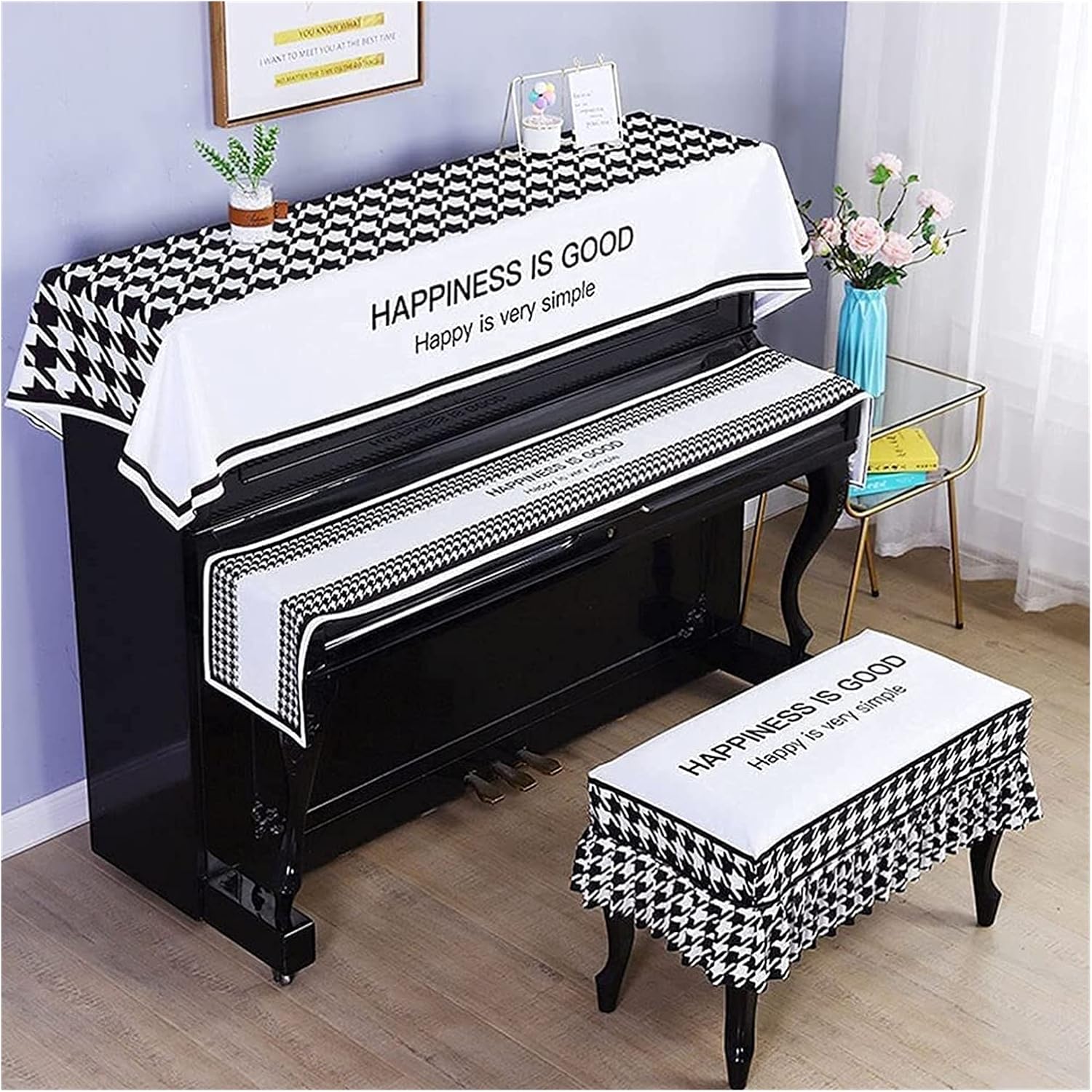 ピアノカバー 防塵カバー 椅子カバー 保護カバー アップライトピアノカバーピアノクロスカバークロスダストカバーモダンミニマリストピアノカバー レース飾り おしゃれ かわいい Color K サイズ サイズ1 まとめ買いでお得