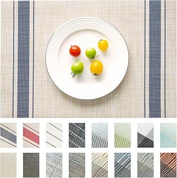 Placemats Set of 4 Vinyl/Plastic Woven Place Mats