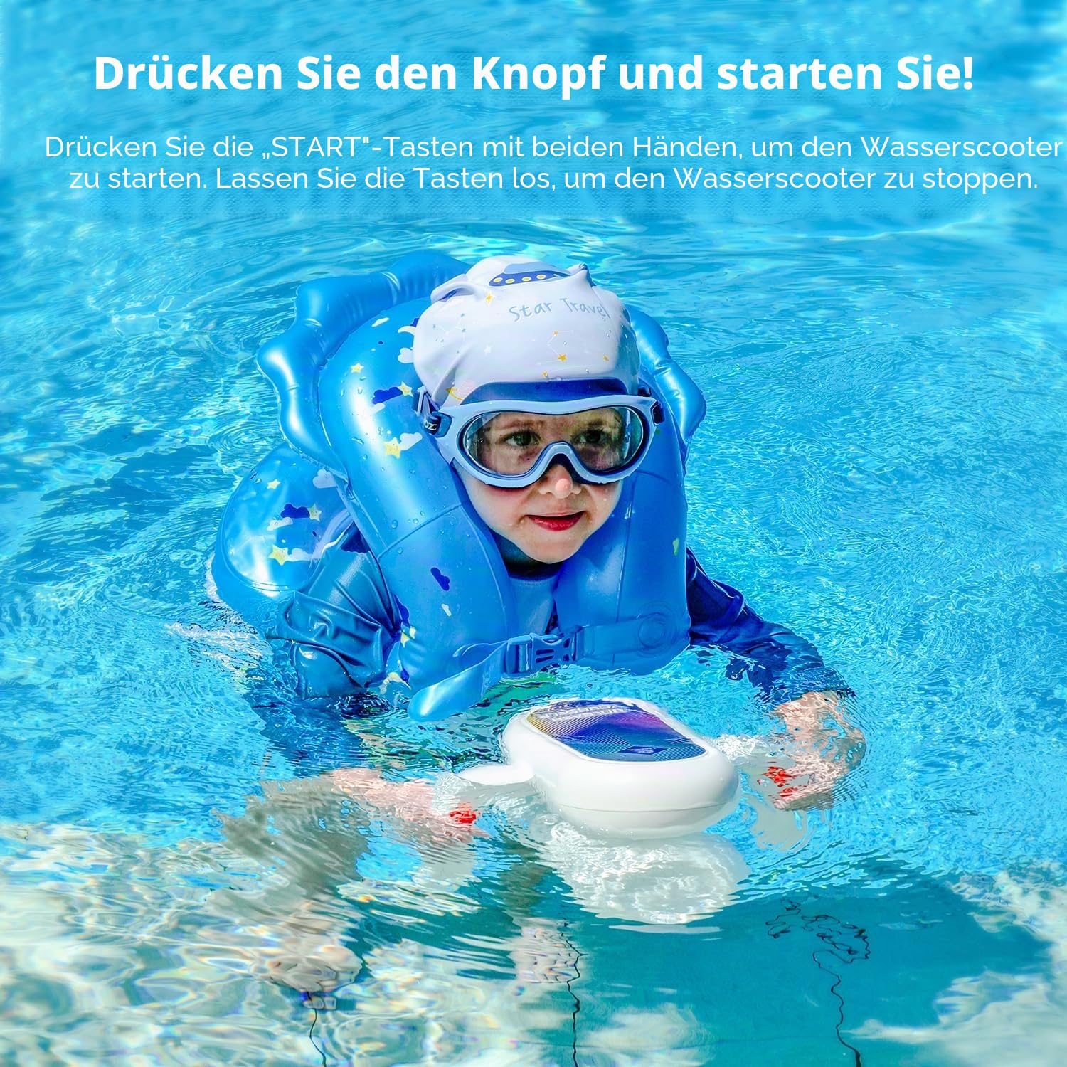 Sublue Hagul Unterwasser-Scooter, mit 2-Gang-Geschwindigkeitsschalter (1,1 m/s und 1,4 m/s), 15 m wasserdichter Unterwasser-Wasserscooter für Schwimmbecken von Kindern und Erwachsenen