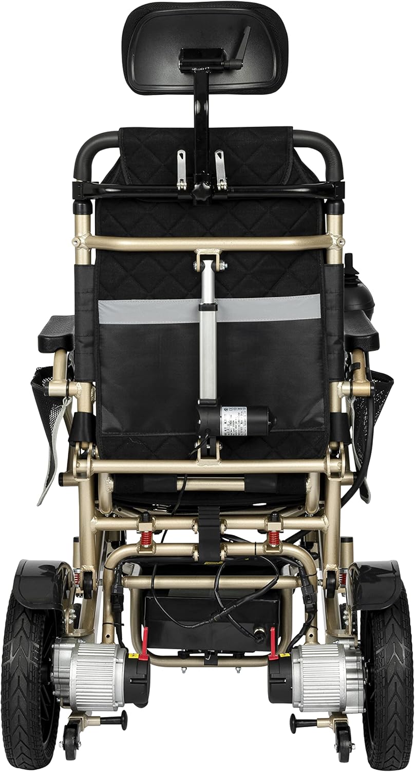 Auto Recline Foldable Electric Wheelchair for Adults and Seniors Power Wheelchair (Gold) Auto Recline Foldable Electric Wheelchair for Adults and Seniors Power Wheelchair (Gold)