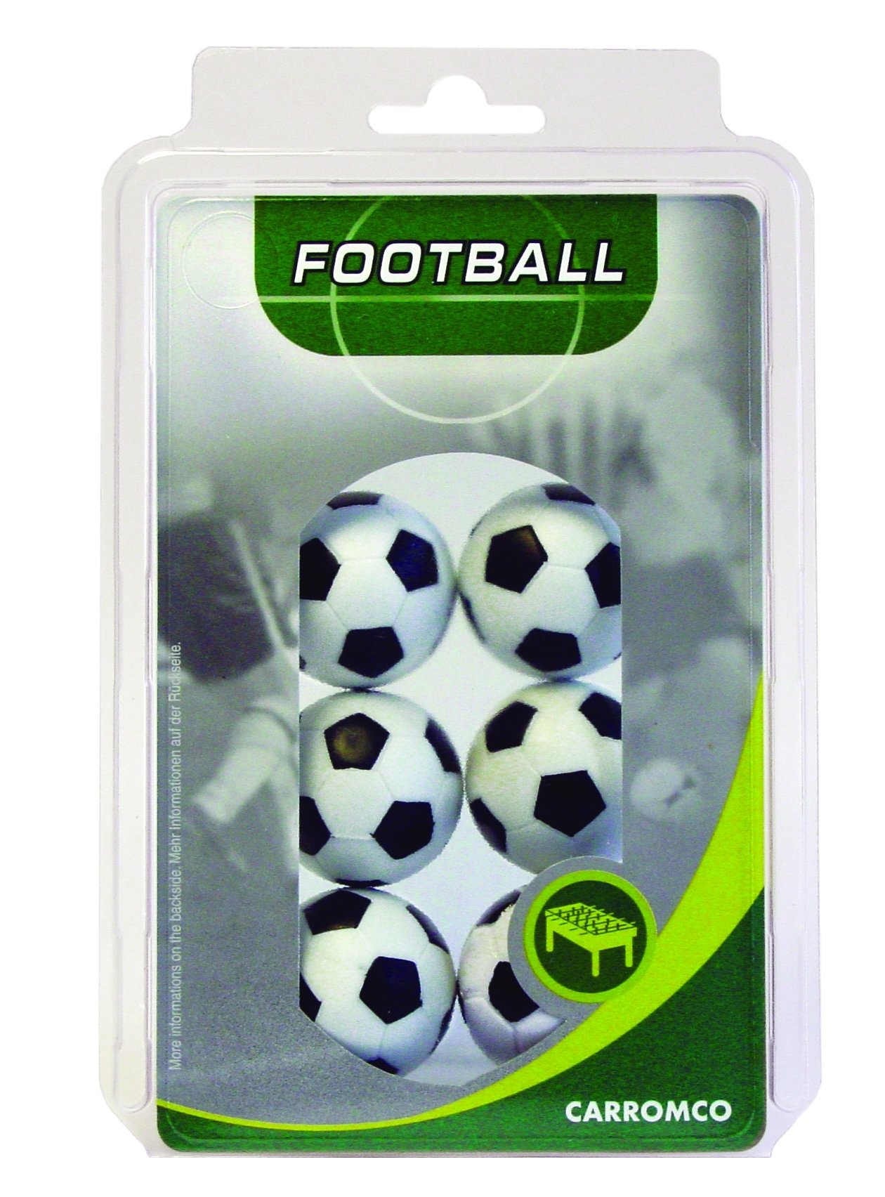 Carromco - Balles baby-foot - Noir/blanc - Lot de 6