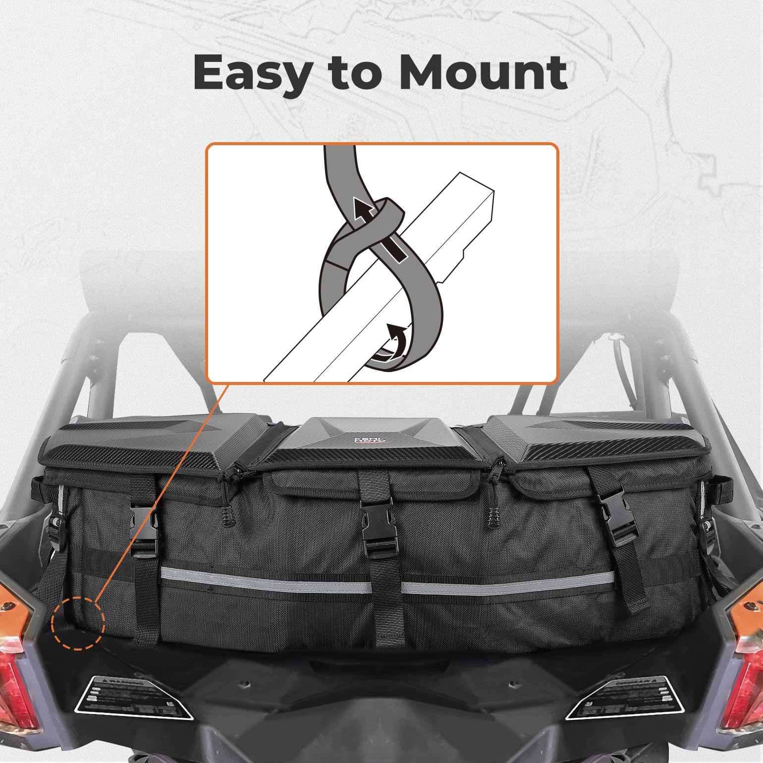 Kemimoto Insulated Cargo Box SxS Storage Bag Compatible with Can