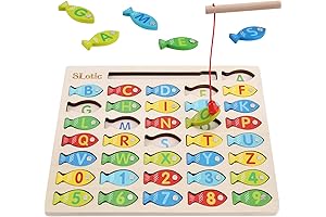 Slotic Magnetic Wooden Letters Fishing Game Toy