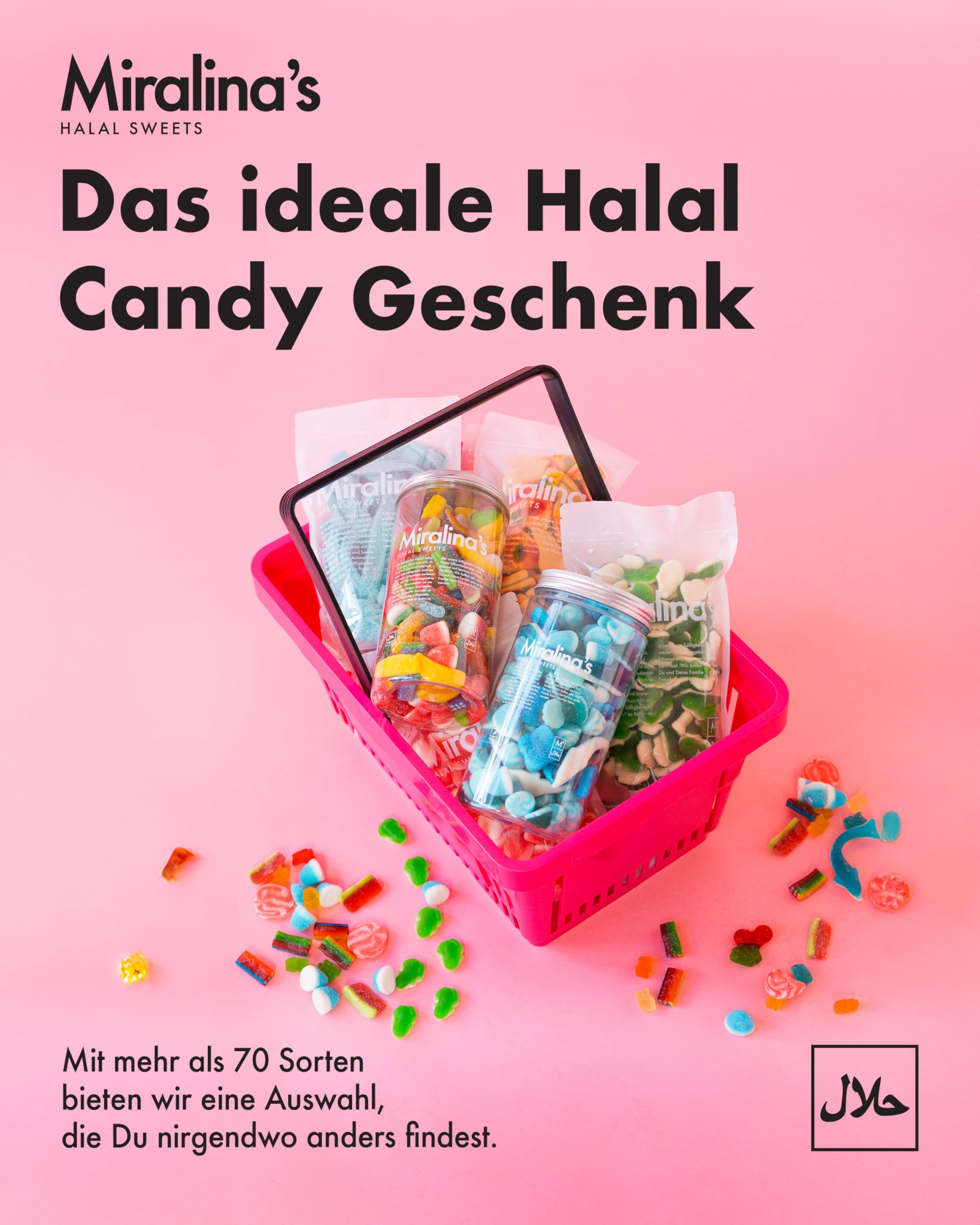 Miralina - Halal Süßigkeiten Box – Bunte Dose (1kg) - Fruchtgummi Mix - mit Halal Zertifikat - ohne Schweinegelatine - 1kg Großpackung - Gummibärchen