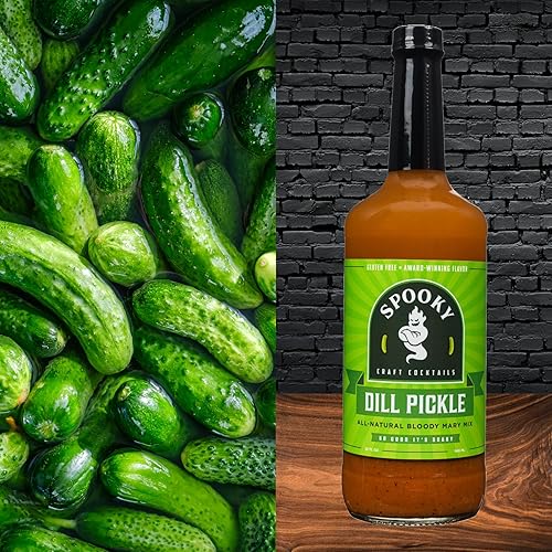 Miniatura 57 de SPOOKY Bloody Mary Mix - Paquete variado de pepinillos, sriracha, oliva verde, rábano picante, sin color ni sabor artificial, sin conservantes, bajo