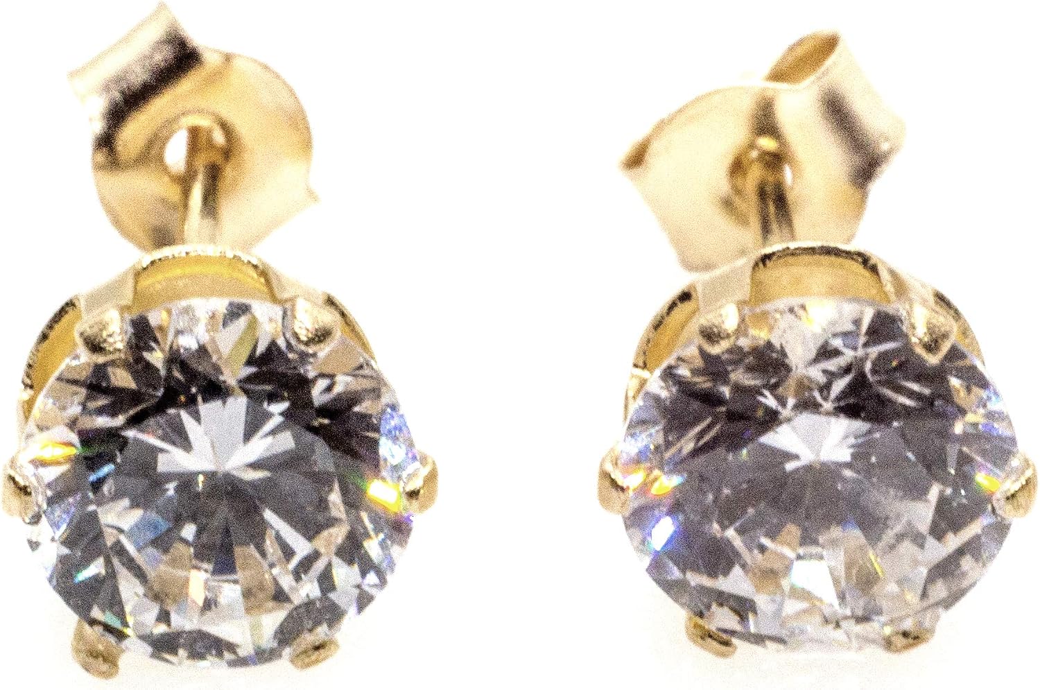 Arranview Jewellery 5mm CZ solitaire stud earrings in 9ct yellow gold, White, 5 mm - Image 4