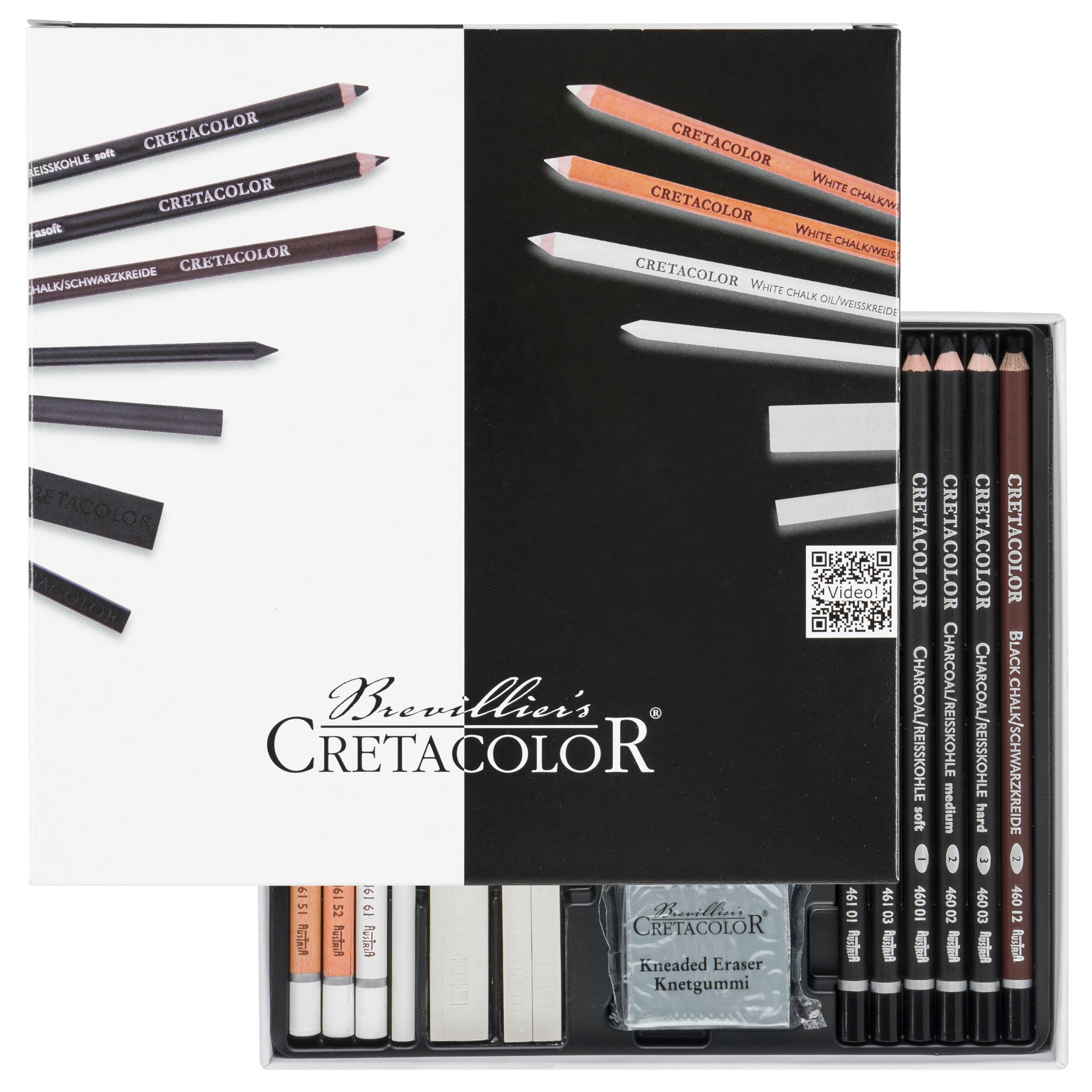 Cretacolor Black & White Drawing 25-Piece Set, Multi