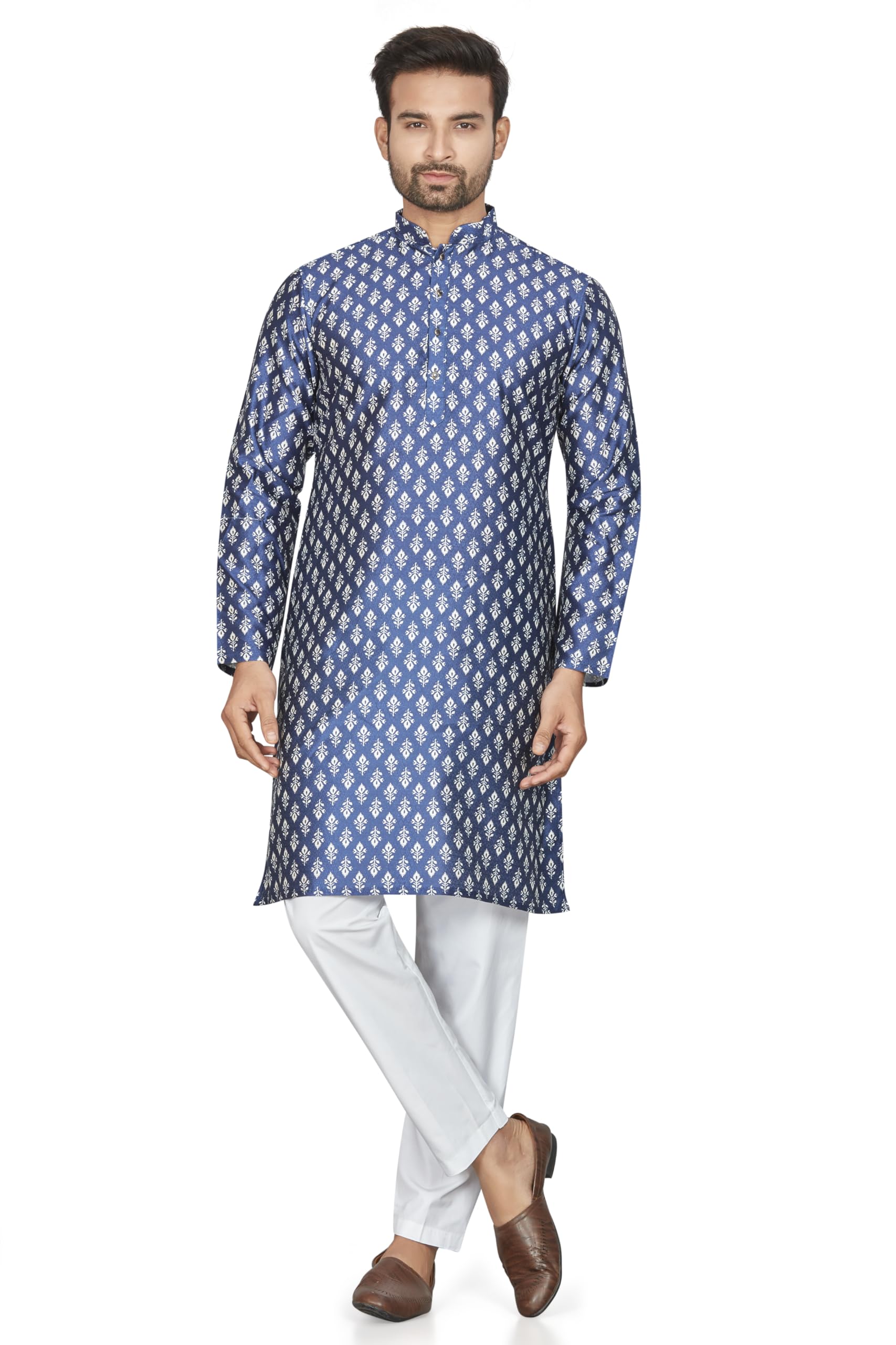 Be Active Men's Cotton Digital Print Regular Shirt (My21-22_Navy Blue