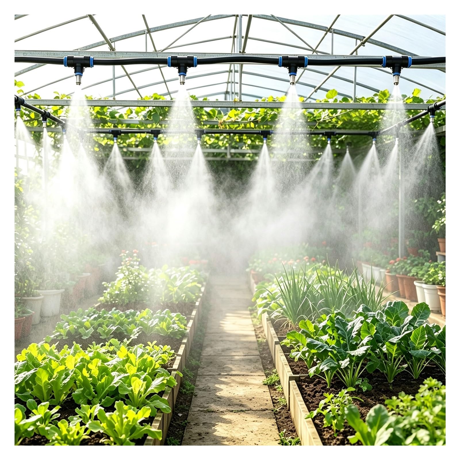 Gewächshaus Nebelset, Tropfbewässerung Für Pflanzen & Garten | Gewächshaus, Bauernhof, Kindergarten, Garten, Blumenbeet, Bewässerung, Befeuchtung, Bewässerung(50m/1969in/164ft)