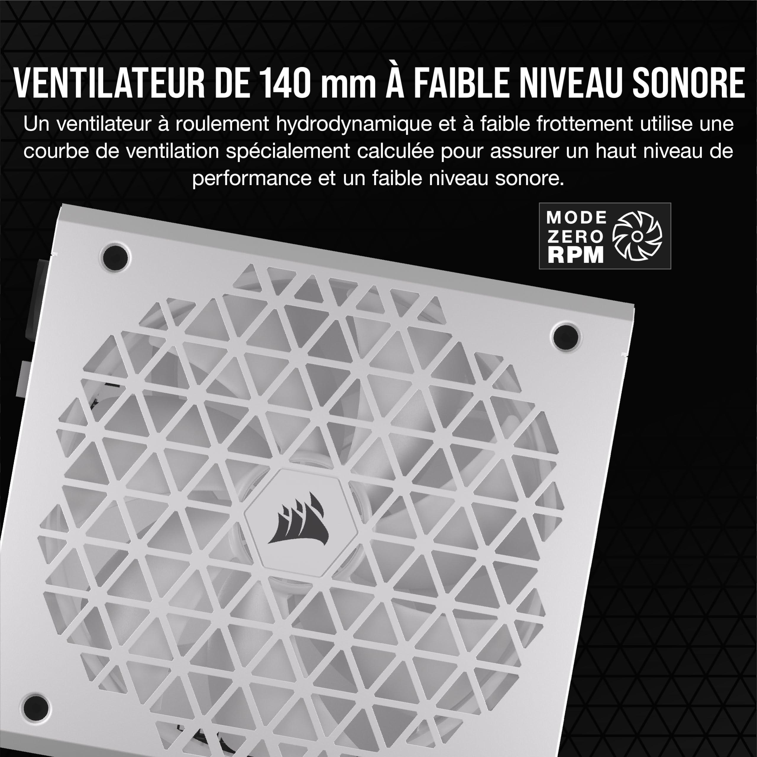 Corsair RM850x SHIFT Alimentation ATX Entièrement Modulaire - Interface Latérale Modulaire - Compliant ATX 3.1 & PCIe 5.1 - Condensateurs Évalués à 105°C - Efficacité 80 PLUS Gold - Blanc