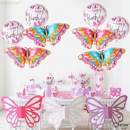 Miniatura 2 de KatchOn, Globos gigantes de 39 pulgadas, paquete de 8, decoraciones de fiesta de mariposa, globo de mariposa para decoraciones de cumpleaños de