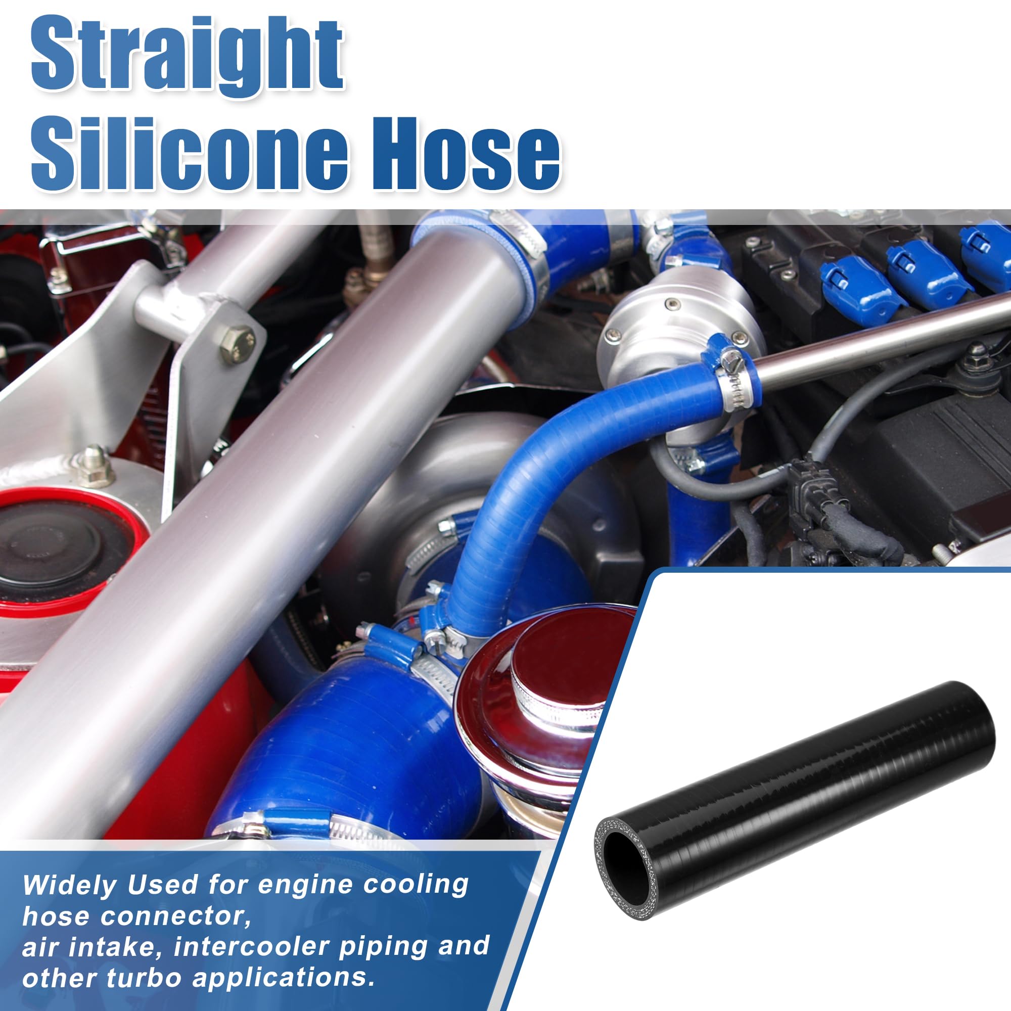 GRASAKY Gomma Flessibile Tubo Riduttore In Silicone Dritto Tubo Intercooler Accoppiatore Tubo In Silicone Con Morsetti Nero Rosso For Auto 76mm 2.99 - Foto 5