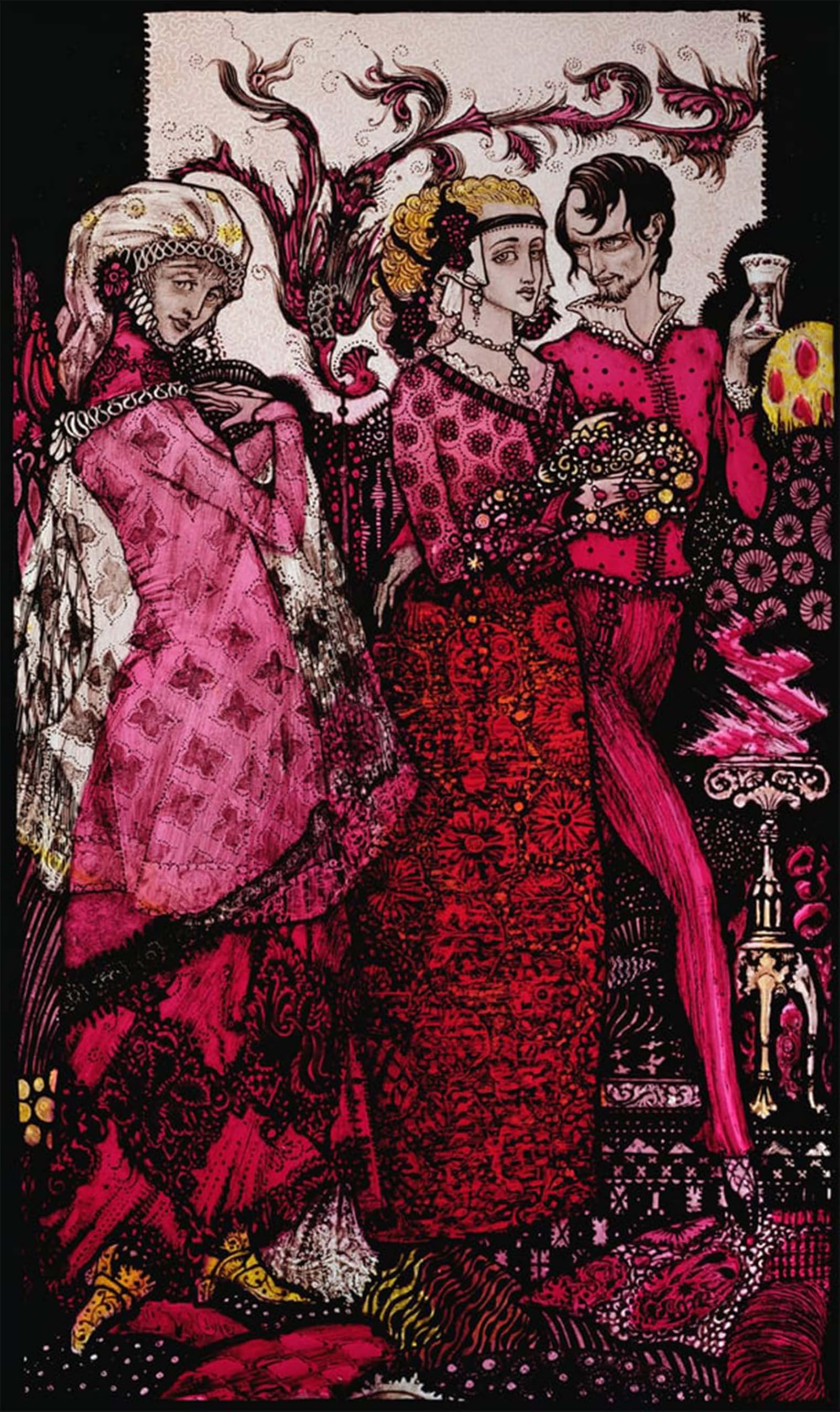 ARTXLXXBN Famous Prints Artwork Pictures Poster Painting Art Bert the Sung by Harry Clarke Artwork Landscape Pictures for Home Decor 60x90cm