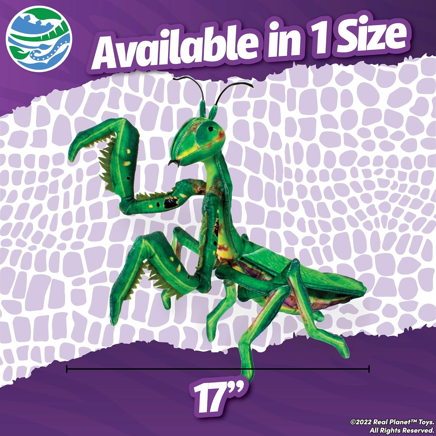 Real Planet 17" Praying Mantis Stuffed Animal - Realistic Stuffed Animals, Insects and Bugs for Kids Plush Toy, STEM Gift for Kids, Realistic Insect Toy Plush