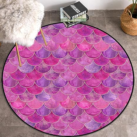 Amazon ラグマット 円形 ラグ 丸型 薄手 ラグカーペット 洗える 柔らかい 滑り止め ラグ カラー カーペット 北欧 おしゃれ 魚柄 100cm マイクロファイバー 床暖房 畳 低反発 絨毯 かわいい エコ 防音 防カビ モロッコ柄 モダン 下敷き ラグ カーペット オンライン通販