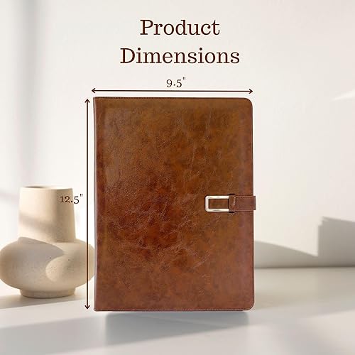 Miniatura 2 de Office Werks Carpeta profesional de negocios con bloc de escritura tamaño carta, 8.5 x 11 pulgadas, aspecto y tacto de cuero de primera calidad, con