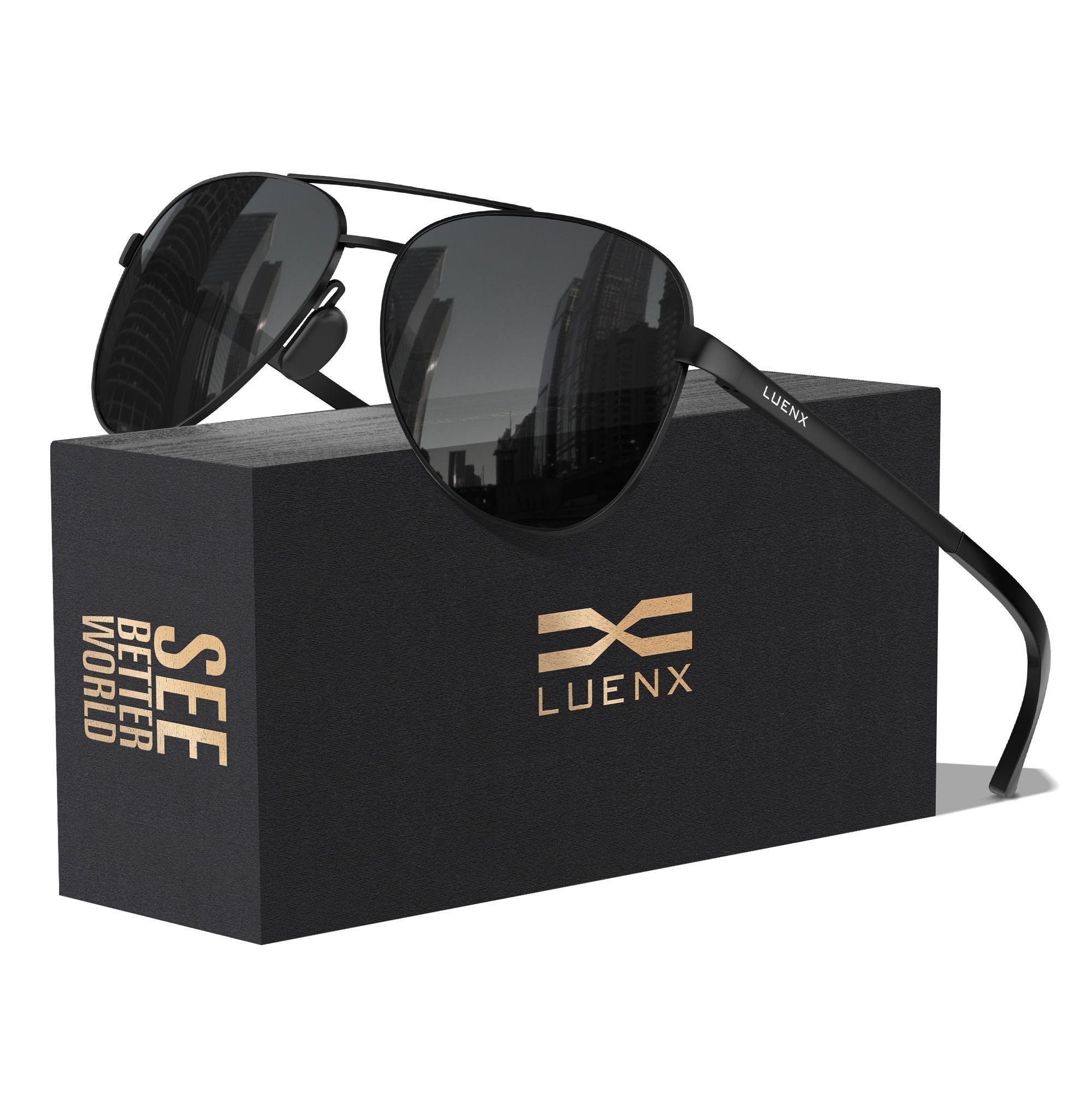 Aviator Sunglasses for Men Women Polarized - UV400 Protection, Stylish Shades, Driving, Outdoor Activities