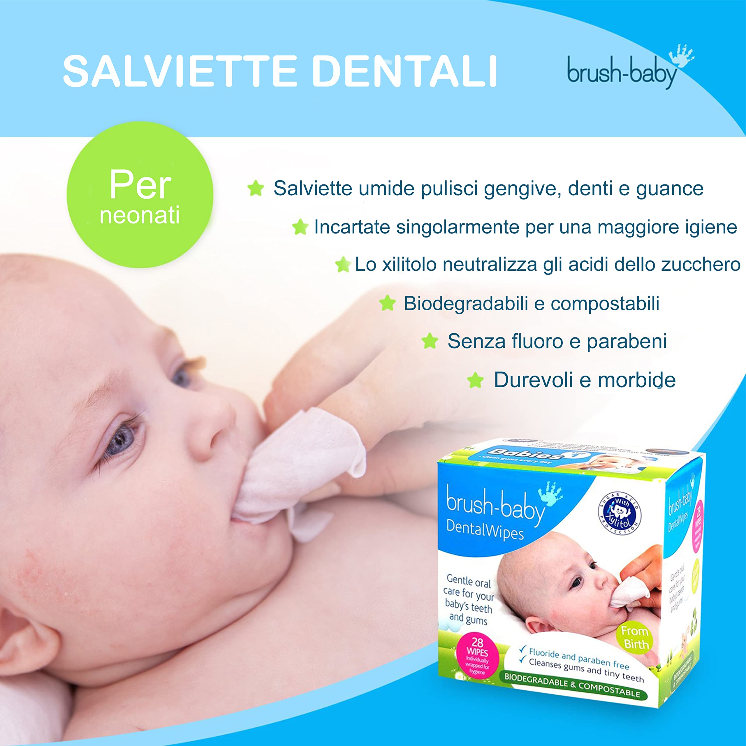 pennello-bambino Dentale Salviette 28s