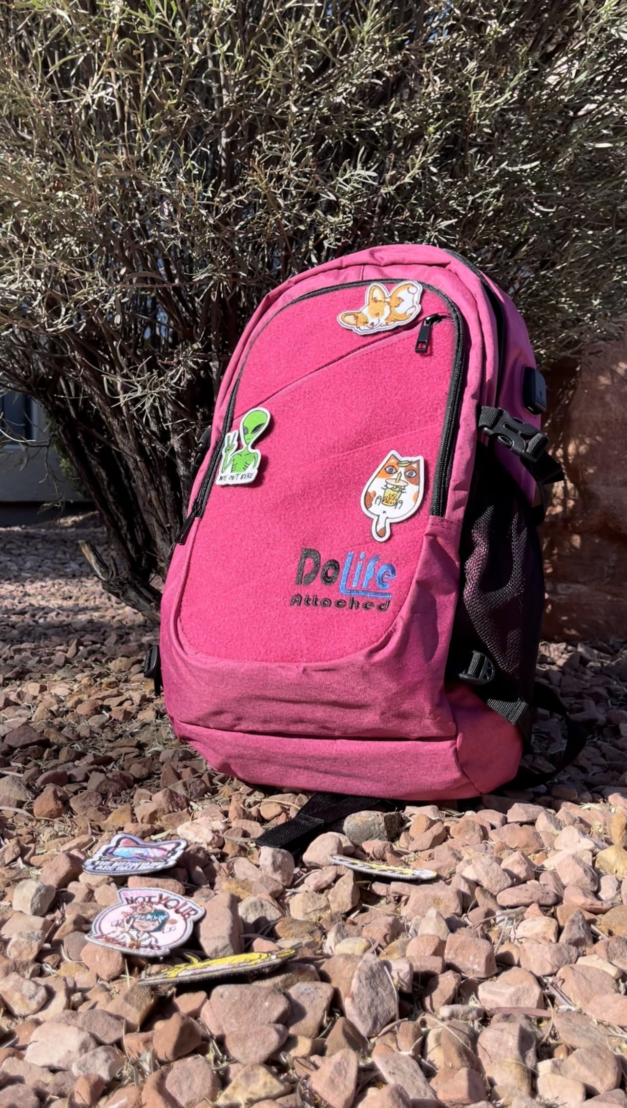 Boba Kitty Aufnäher - Süße Gestickte Patches Für Rucksäcke & Hüte, Klettverschluss, USA-made