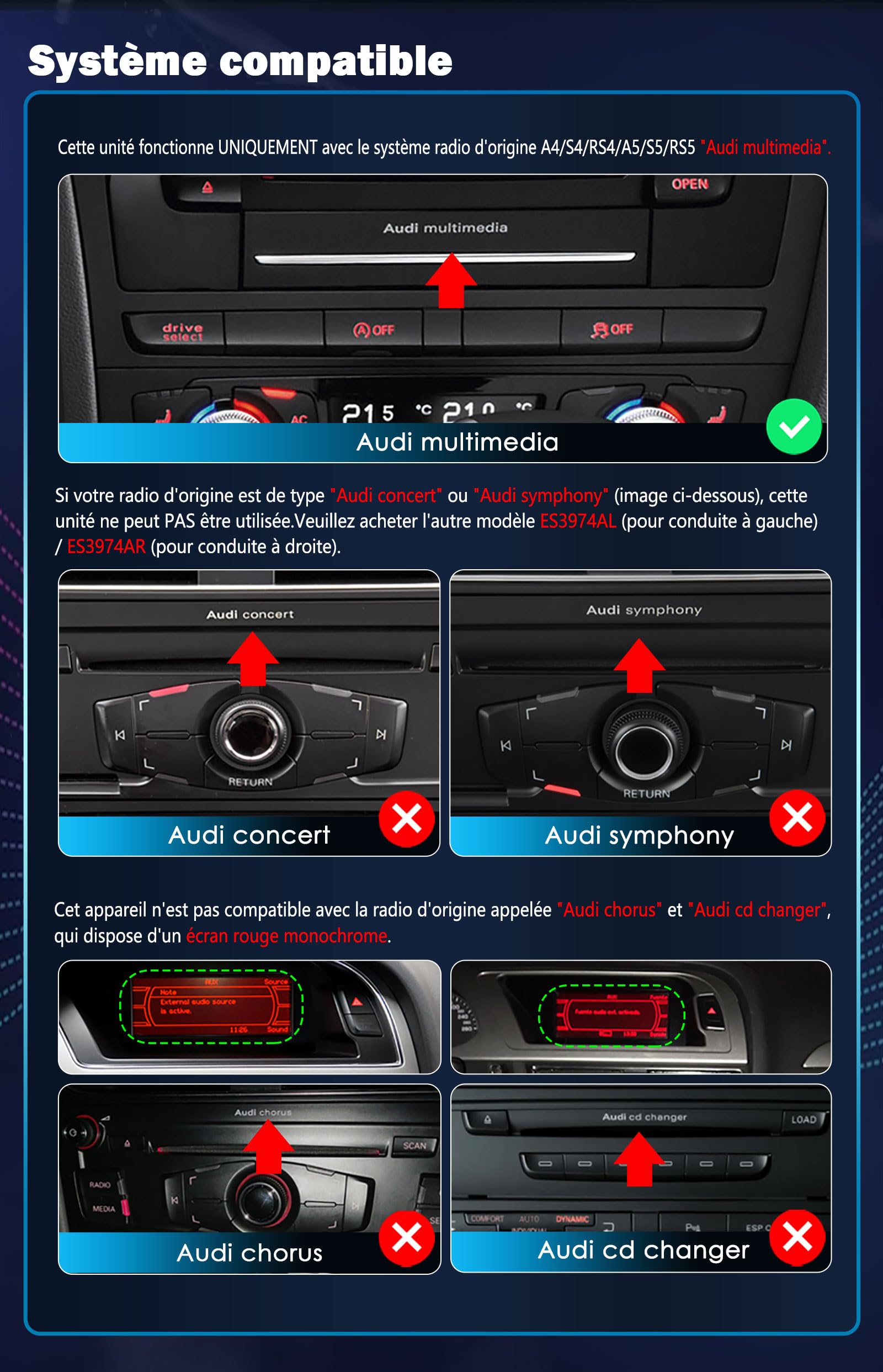 8 Core Android 16 Autoradio Carplay pour Audi A4 B8 A5 B8 GPS Navigateur | 10,25 pouces 4GO+64GO Android Auto Canbus SWC DSP IPS WiFi 4G DAB+ DVR Bluetooth Écran tactile