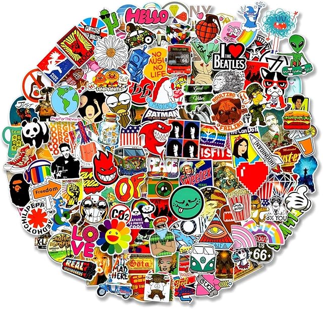LIFEBE 300 pcs Cool Random Stickers Vinyl Skateboard Stickers, Variety Pack for Laptop Guitar Suitecase Water Bottle Car Luggage Bike Stickers Waterproof Graffiti Decals,Gift for Teens Adult