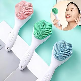 فرشاة تنظيف الوجه المصنوعة من السيليكون على شكل مخلب القط - فرشاة وجه يدوية للعناية بالبشرة | أداة تنظيف الوجه المثالية بتصميم مخلب القط للتنظيف اللطيف والتدليك وتجديد البشرة (3 فرشاه)