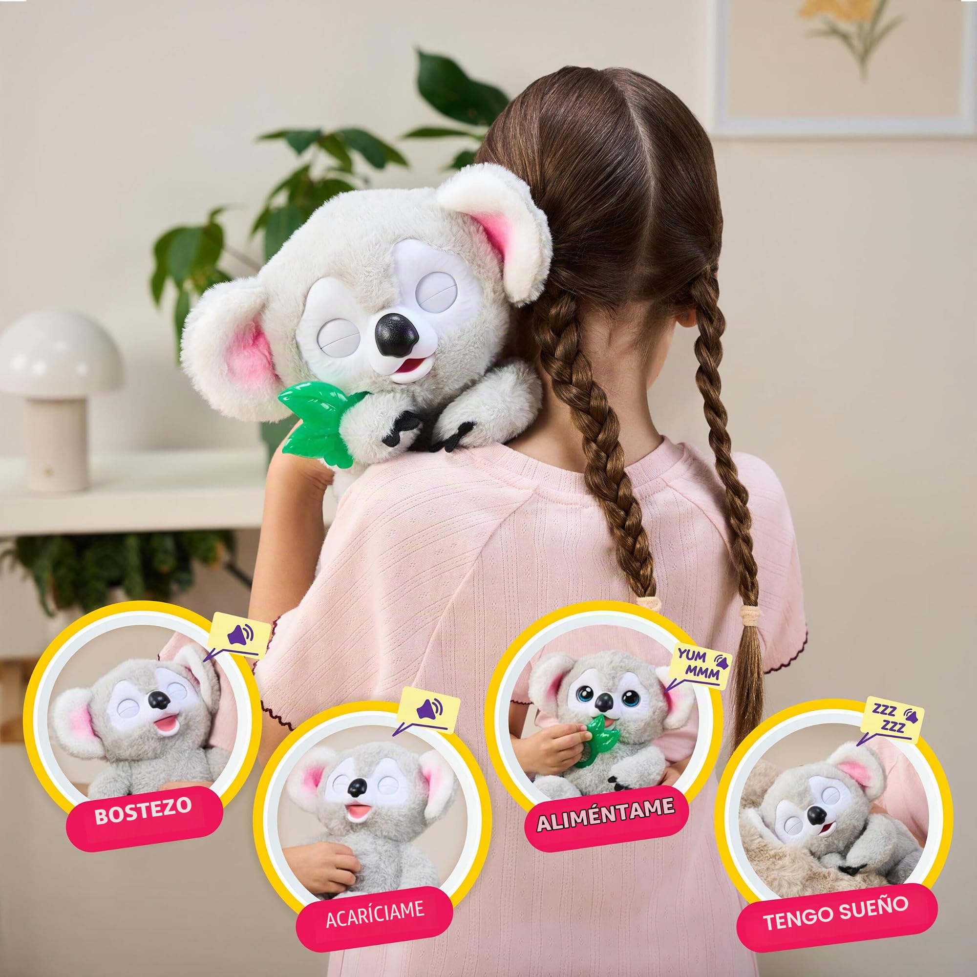 Little Live Pets My Baby Koala - Kiki - Peluche Interactivo con +40 Sonidos y reacciones - 26 cm - Bosteza, Parpadea y mordisquea su Hoja - Regalo Ideal para peques a Partir de 4 años