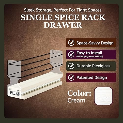 Miniatura 6 de Vertical Spice - Estante de especias estrecho para armario de cocina con 2 cajones y 2 niveles - Capacidad para 20 tarros de especias - Organizador