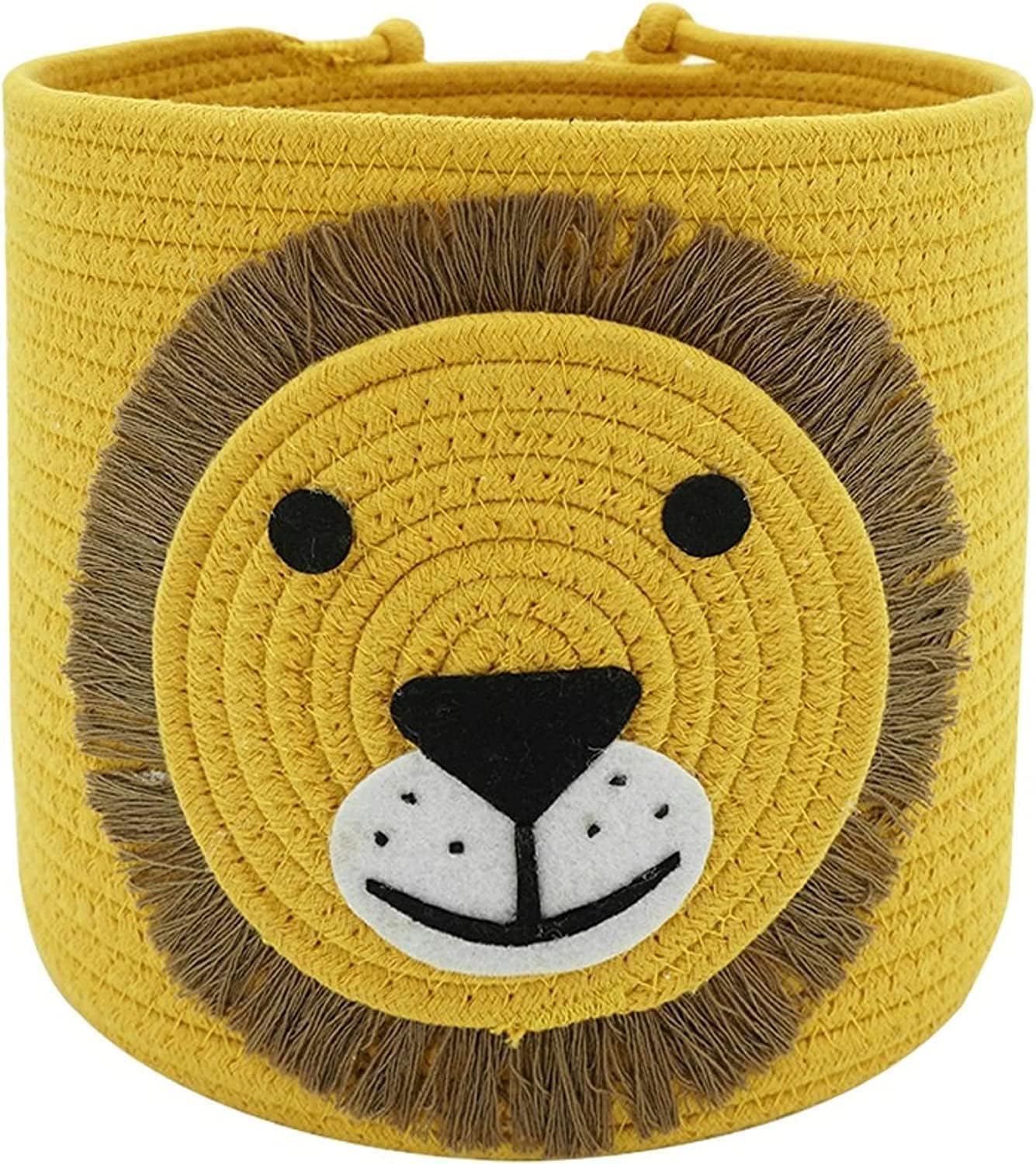 MUFASA Extra Large Storage Basket with Lid, Cotton Rope Baskets, Laundry Hamper, Cloth Bin, for Clothes Towels Blankets Pillows Storage in Living Room, Jute/Black Mix Basket (10X8 INCH SMALL)-image-35