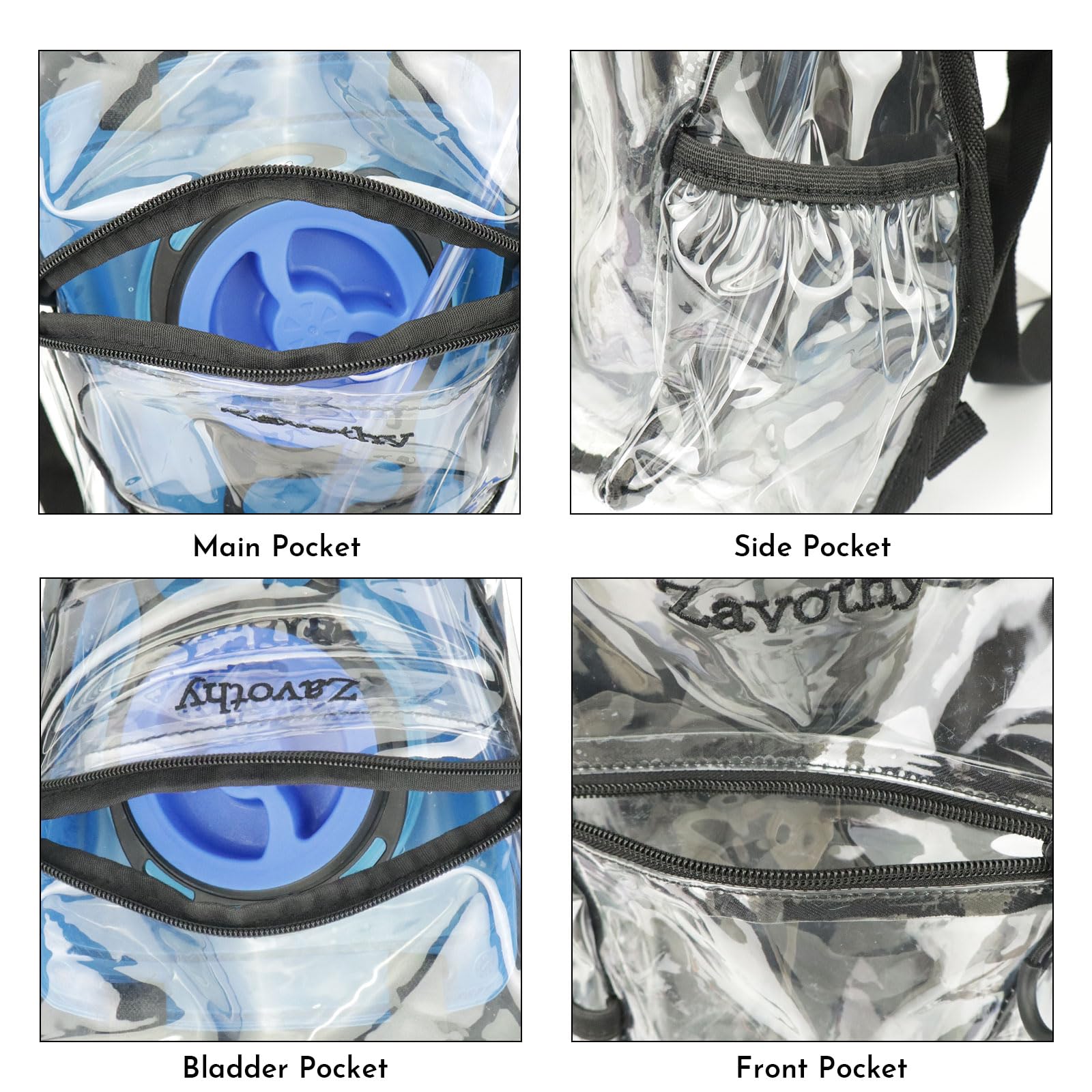 Zavothy Transparenter Rave Trinkrucksack - Trinkrucksack - Hydropack mit 3L Blase - Wasserrucksack für Festivals, Wandern, Laufen, Radfahren und mehr