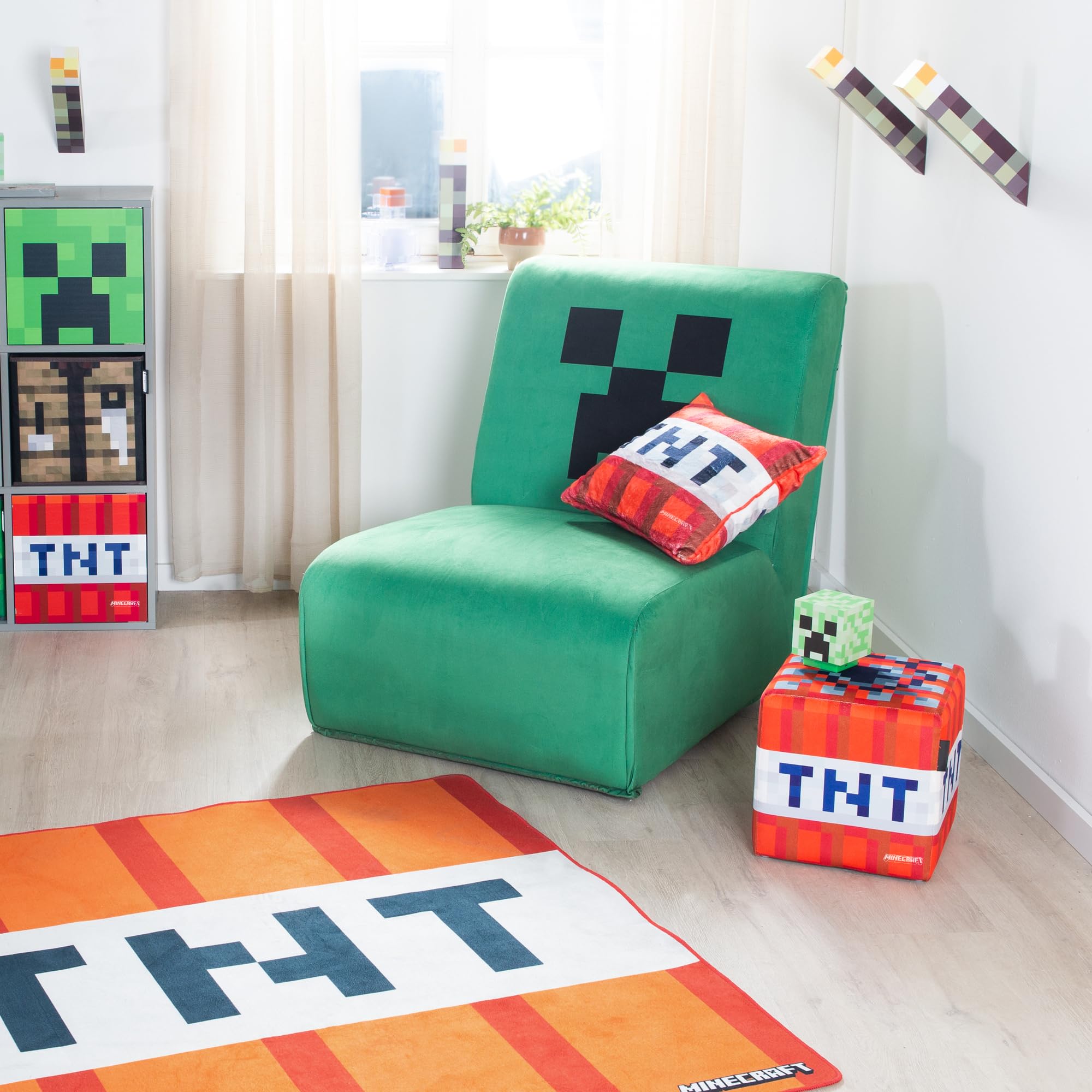 Minecraft Tapis 120 x 120 cm, Motif Cube TNT