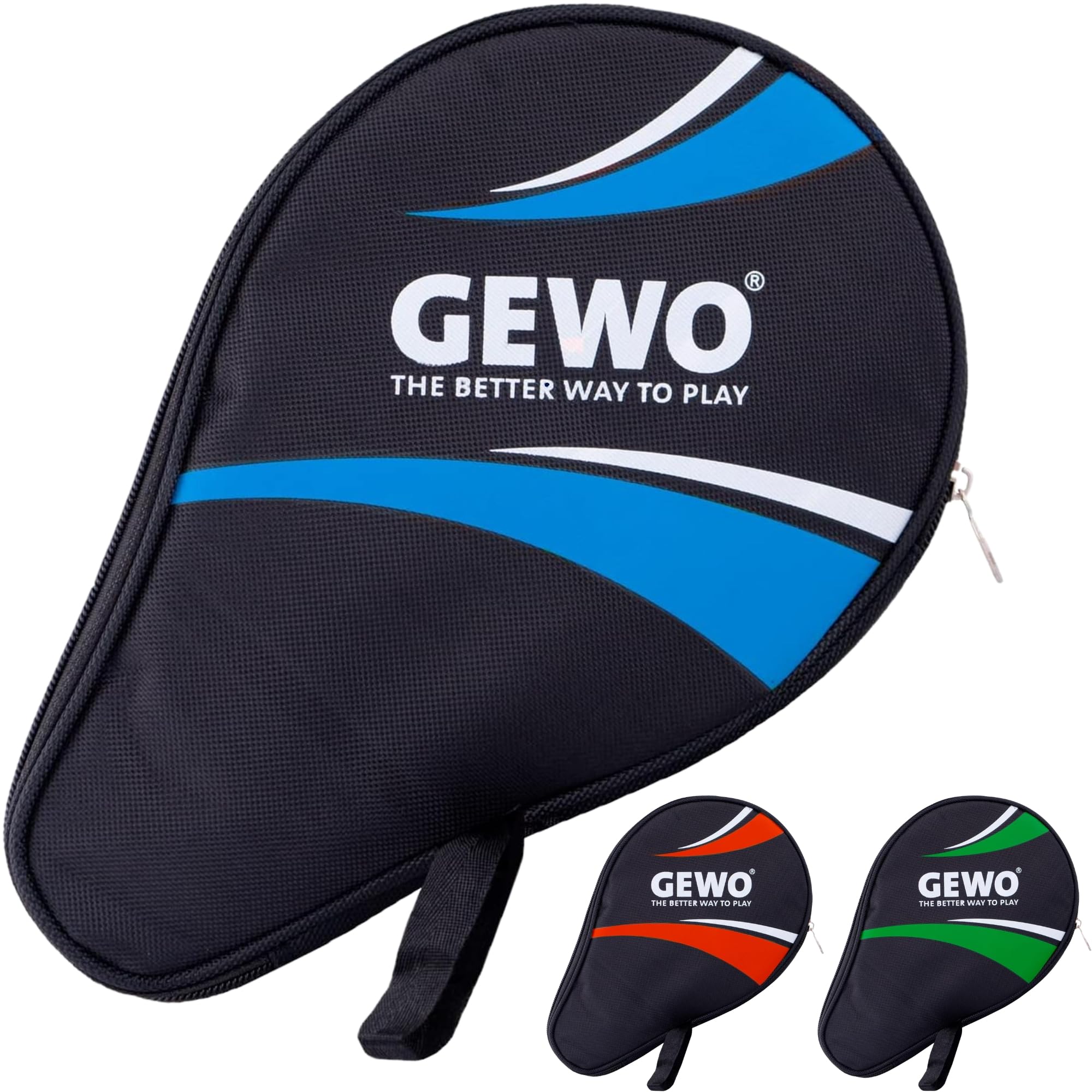 GEWO Unisex - Adult Master Table Tennis Case with Ball Compartment Black/Royal, 30 x 20 x 2 cm